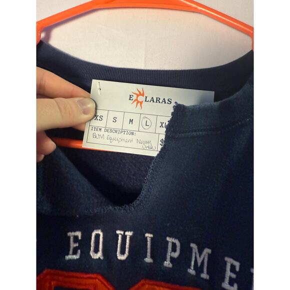 Vintage B.U.M. #86 Equipment Embroidered Blue Crewneck Women’s Size Large - Picture 3 of 3